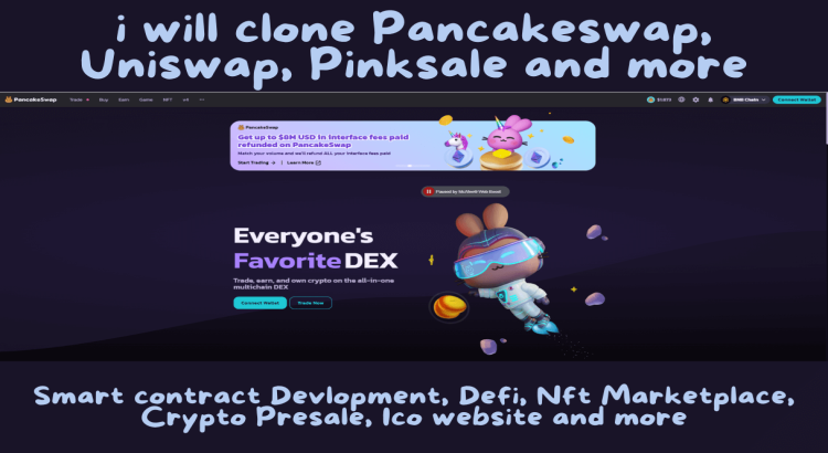 I will do fork pancake swap, uniswap and Pinksale clone dex defi